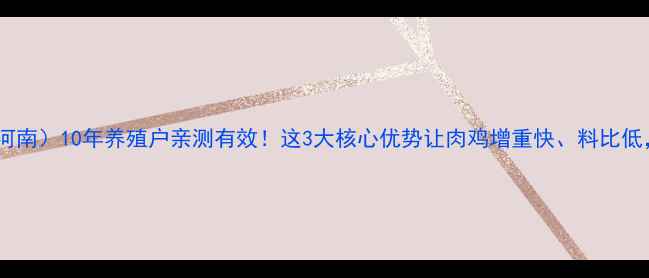 图片 王宏国饲料（河南）10年养殖户亲测有效！这3大核心优势让肉鸡增重快、料比低，附养殖秘籍2