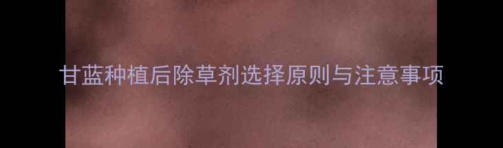 图片 甘蓝种植后除草剂选择原则与注意事项
