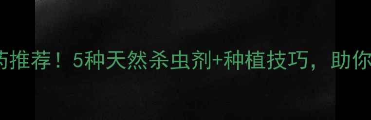 图片 甜菜夜蛾生物农药推荐！5种天然杀虫剂+种植技巧，助你轻松搞定秋收！2