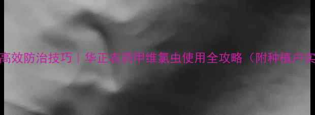 图片 甲维氯虫高效防治技巧｜华正农药甲维氯虫使用全攻略（附种植户实测数据）