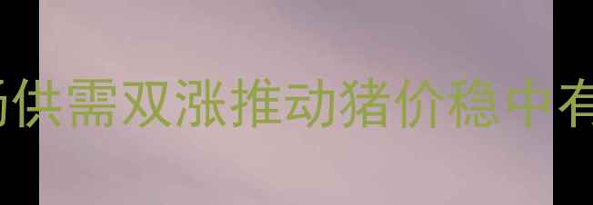 图片 盐城大猪价格今日行情：市场供需双涨推动猪价稳中有升，养殖户应该如何应对？2