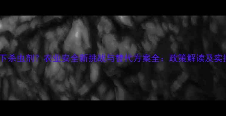 图片 禁用地下杀虫剂？农业安全新挑战与替代方案全：政策解读及实操指南1