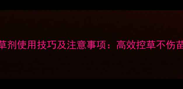 图片 苗后香菜除草剂使用技巧及注意事项：高效控草不伤苗的实战指南