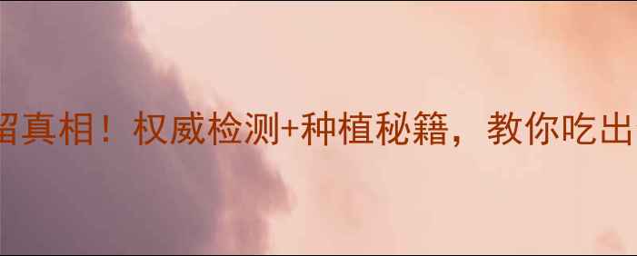 图片 茭白农药残留真相！权威检测+种植秘籍，教你吃出健康好茭白1