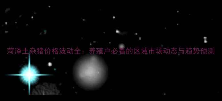 图片 菏泽土杂猪价格波动全：养殖户必看的区域市场动态与趋势预测