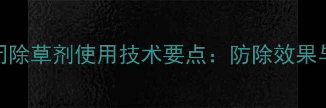 图片 蚕豆播种后封闭除草剂使用技术要点：防除效果与安全操作指南