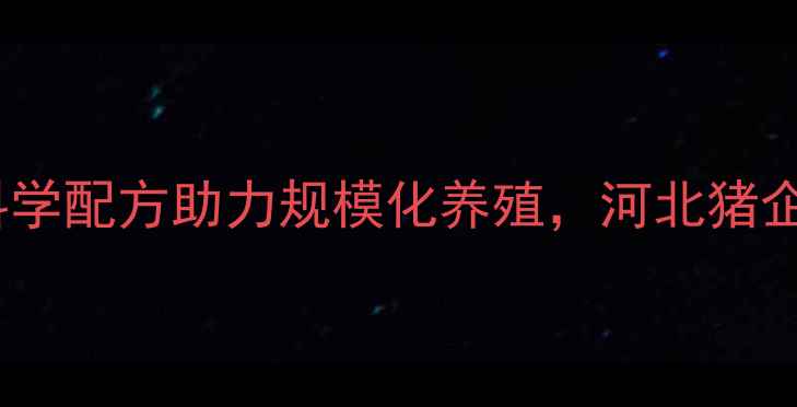 图片 衡水伟嘉猪饲料：科学配方助力规模化养殖，河北猪企首选的增重黑科技2