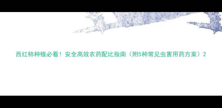 图片 西红柿种植必看！安全高效农药配比指南（附5种常见虫害用药方案）2