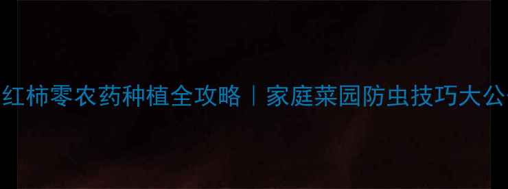 图片 西红柿零农药种植全攻略｜家庭菜园防虫技巧大公开