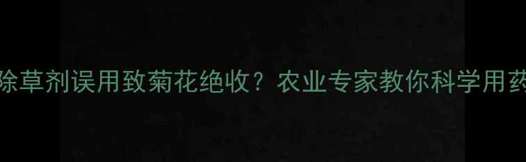 图片 豆科作物除草剂误用致菊花绝收？农业专家教你科学用药避坑指南