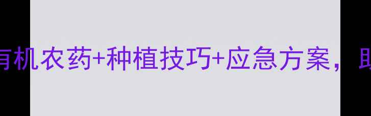 图片 跳甲防治全攻略：有机农药+种植技巧+应急方案，助您零损失保丰收！