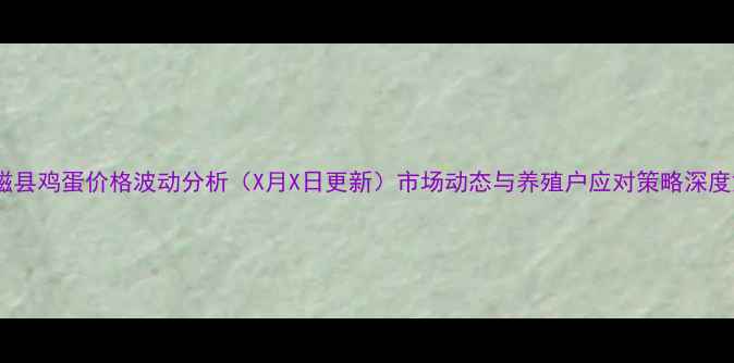 图片 邯郸磁县鸡蛋价格波动分析（X月X日更新）市场动态与养殖户应对策略深度解读1