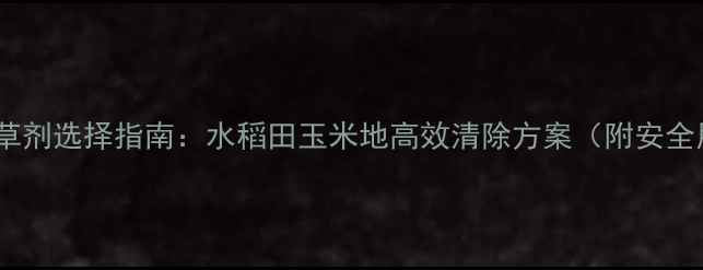 图片 酸模叶蓼除草剂选择指南：水稻田玉米地高效清除方案（附安全用药技巧）1