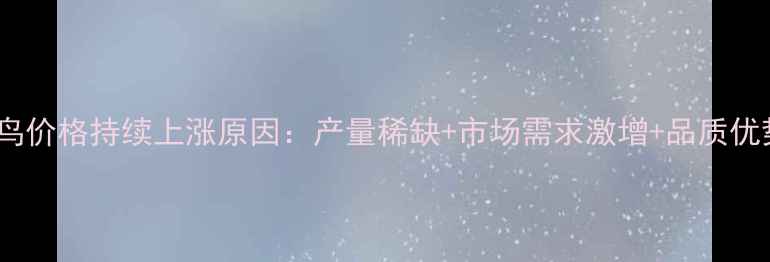 图片 金青鸟价格持续上涨原因：产量稀缺+市场需求激增+品质优势全1