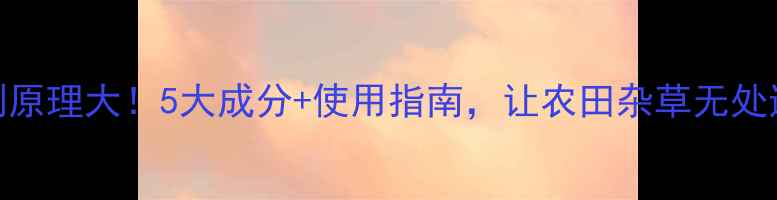 图片 除草剂原理大！5大成分+使用指南，让农田杂草无处遁形！