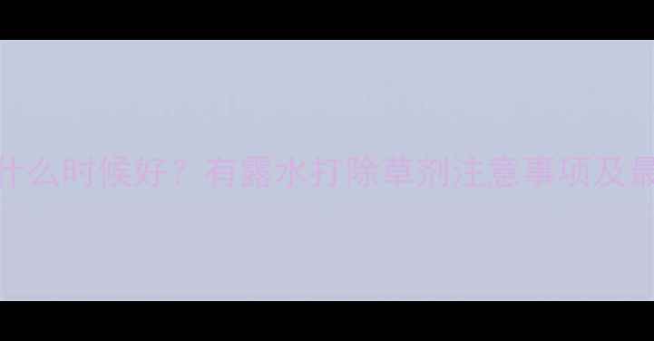 图片 除草剂打什么时候好？有露水打除草剂注意事项及最佳时机全