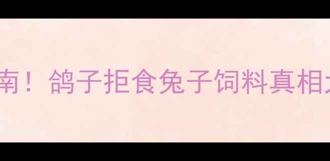 图片 震惊！鸽子养殖避坑指南！鸽子拒食兔子饲料真相大（附正确饲料配方）1
