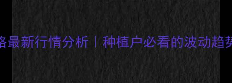 图片 青冈玉米价格最新行情分析｜种植户必看的波动趋势与应对策略