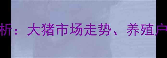 图片 青岛生猪价格行情分析：大猪市场走势、养殖户应对策略与行业趋势