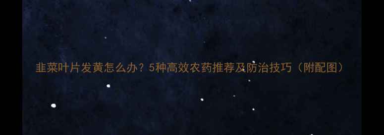 图片 韭菜叶片发黄怎么办？5种高效农药推荐及防治技巧（附配图）