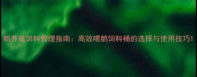 图片 鹅养殖饲料管理指南：高效喂鹅饲料桶的选择与使用技巧1