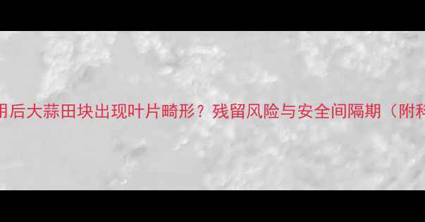 图片 麦田除草剂使用后大蒜田块出现叶片畸形？残留风险与安全间隔期（附科学防治方案）