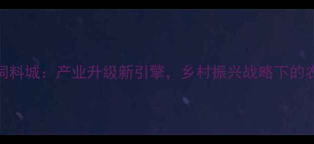图片 龙岩闽西粮油饲料城：产业升级新引擎，乡村振兴战略下的农业现代化实践