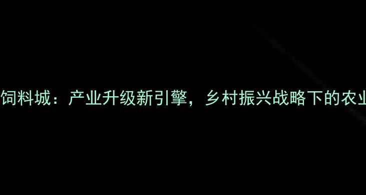 图片 龙岩闽西粮油饲料城：产业升级新引擎，乡村振兴战略下的农业现代化实践1