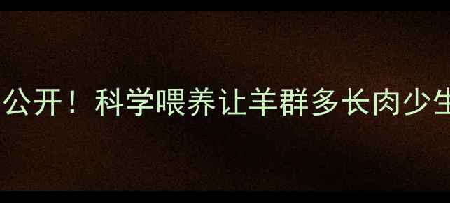 图片 🌟新手必看羊饲料配方大公开！科学喂养让羊群多长肉少生病，年增收3万+攻略🐑2