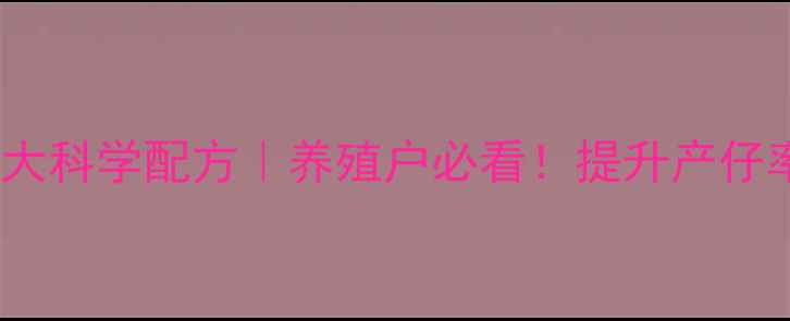 图片 🌟母猪饲料保健5大科学配方｜养殖户必看！提升产仔率+降低死亡率🌟1