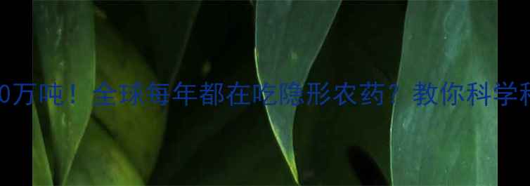 图片 🌱农药使用量超5000万吨！全球每年都在吃隐形农药？教你科学种田+安全饮食指南1