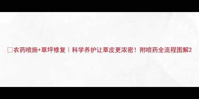 图片 🌱农药喷施+草坪修复｜科学养护让草皮更浓密！附喷药全流程图解2