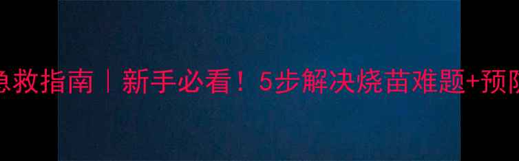 图片 🌱农药烧苗急救指南｜新手必看！5步解决烧苗难题+预防妙招全公开