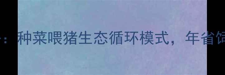 图片 🌱家庭养殖新思路：种菜喂猪生态循环模式，年省饲料费超万元！🐷2