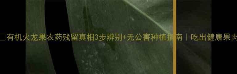 图片 🌱有机火龙果农药残留真相3步辨别+无公害种植指南｜吃出健康果肉