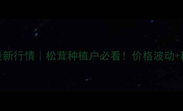图片 🌱松蓉价格最新行情｜松茸种植户必看！价格波动+种植技巧全🔥