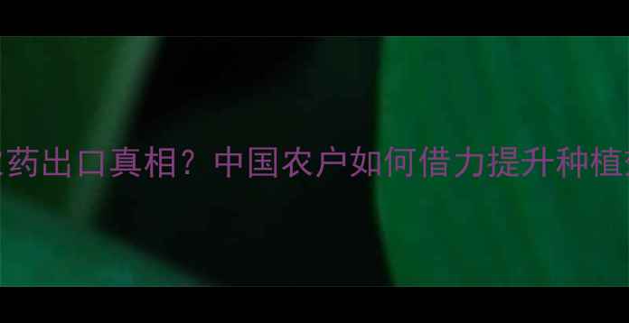 图片 🌱美国农药出口真相？中国农户如何借力提升种植效益？💡