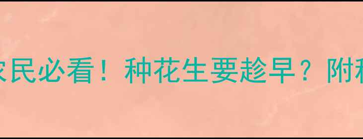 图片 🌱花生价格走势全农民必看！种花生要趁早？附种植技巧&行情预测1