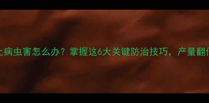 图片 🌱豇豆种植遇上病虫害怎么办？掌握这6大关键防治技巧，产量翻倍秘籍大公开！