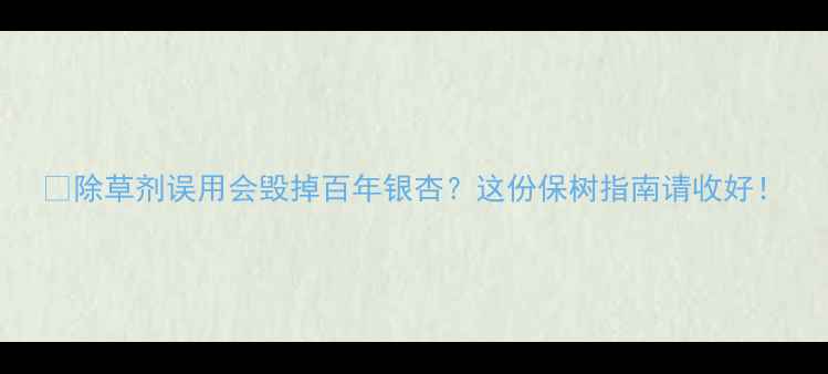 图片 🌱除草剂误用会毁掉百年银杏？这份保树指南请收好！