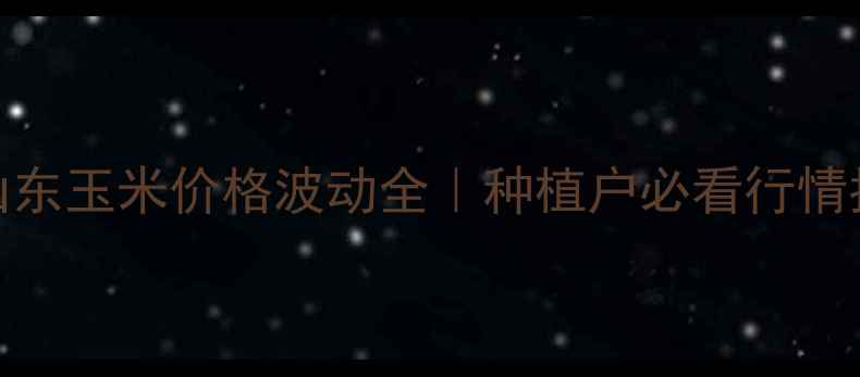 图片 🌾9月山东玉米价格波动全｜种植户必看行情指南🌾1