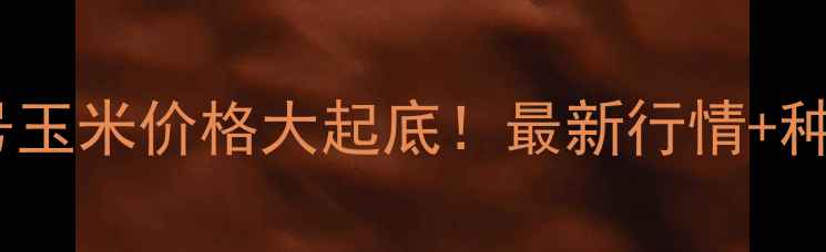 图片 🌾五月十号玉米价格大起底！最新行情+种植建议💡2