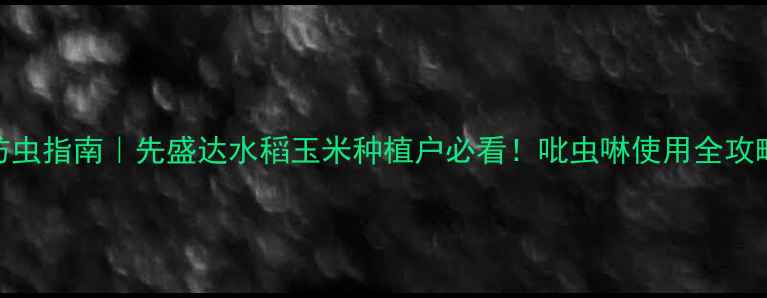 图片 🌾吡虫啉高效防虫指南｜先盛达水稻玉米种植户必看！吡虫啉使用全攻略+省钱技巧🔥1