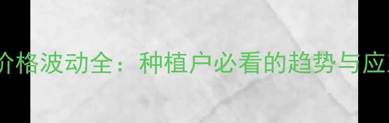 图片 🌾大米麦价格波动全：种植户必看的趋势与应对策略🌾1