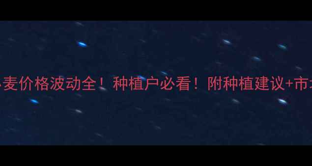 图片 🌾新小麦价格波动全！种植户必看！附种植建议+市场趋势