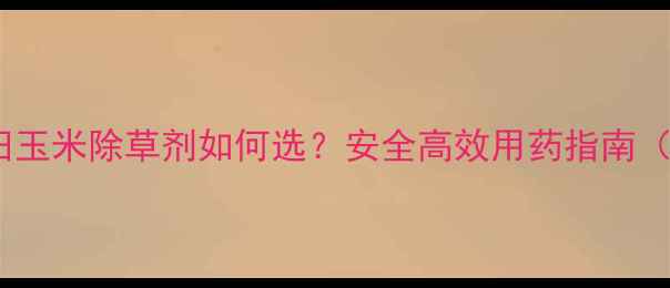 图片 🌾最新推荐麦田玉米除草剂如何选？安全高效用药指南（附详细清单）1