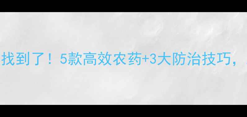 图片 🌾水稻蓟马克星找到了！5款高效农药+3大防治技巧，助你稳产增收💰
