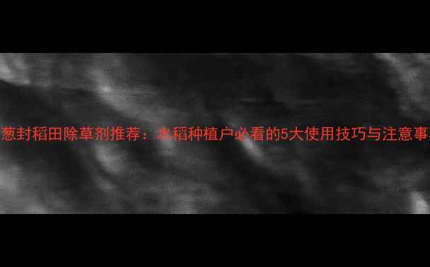 图片 🌾葱封稻田除草剂推荐：水稻种植户必看的5大使用技巧与注意事项