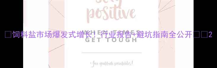 图片 🌾饲料盐市场爆发式增长！行业报告+避坑指南全公开🐟🐑2