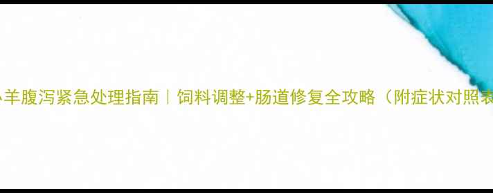 图片 🐑小羊腹泻紧急处理指南｜饲料调整+肠道修复全攻略（附症状对照表）1